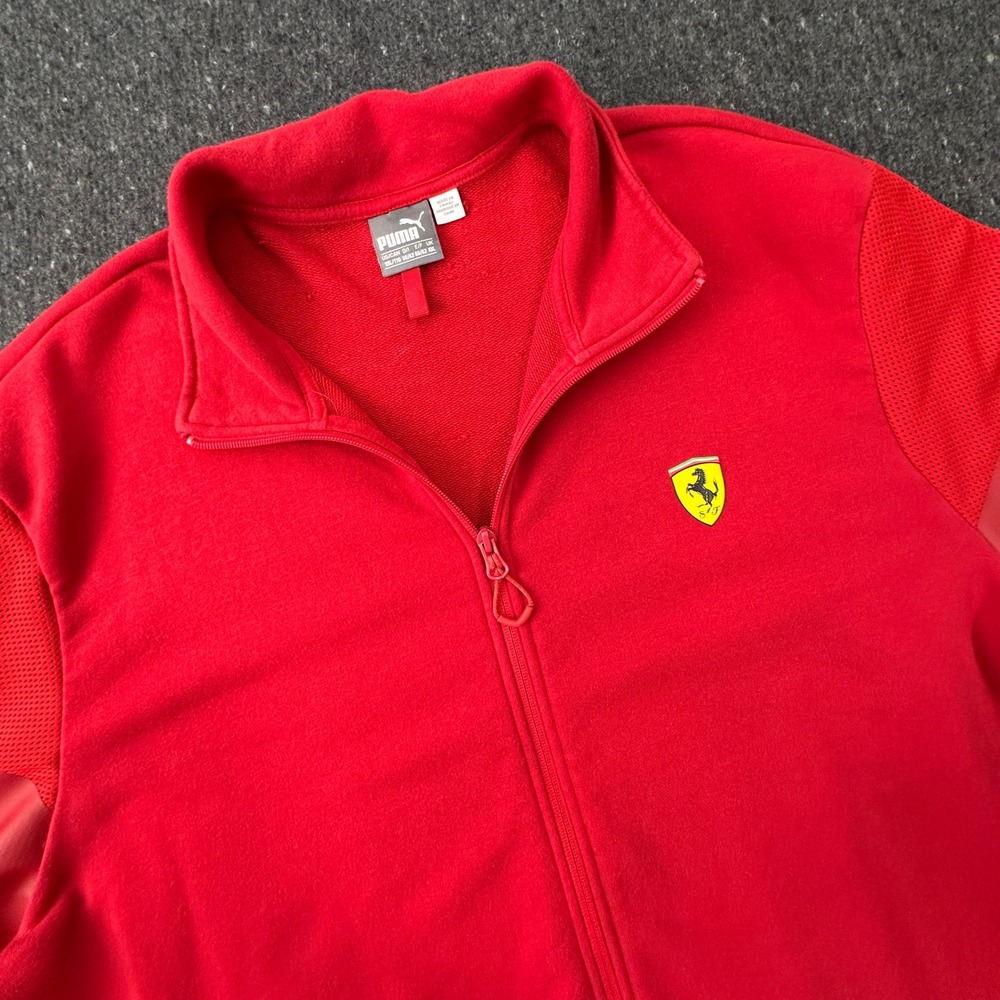 Puma Scuderia Ferrari Track Jacket Mens XXL Red Full Zip F1 Racing Sweatshirt